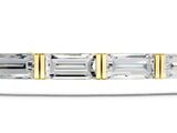 Yellow gold Baguette Cut Diamond Bar Set Tennis Bracelet_13