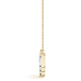 Yellow gold Baguette Diamond Bar Pendant with Prong Setting 2