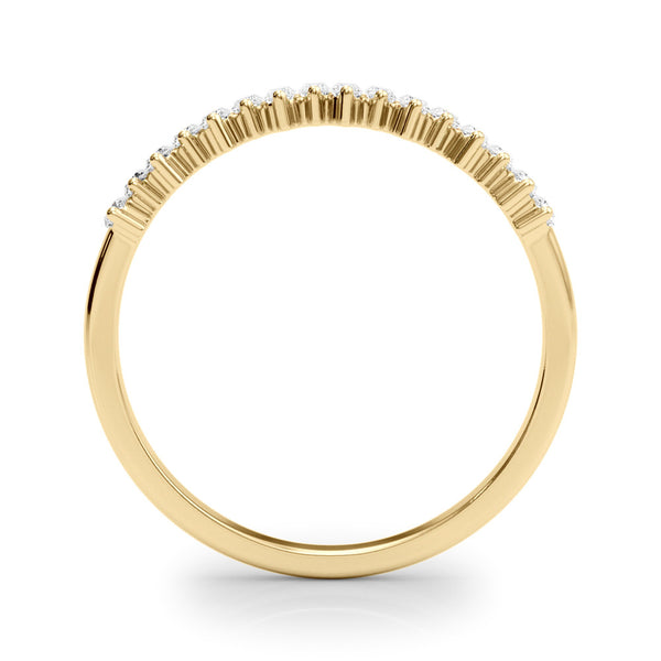 Yellow gold Baguette Diamond Bar Set White Gold Band with Shared Prong Setting