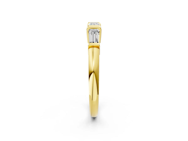 Yellow gold Baguette Diamond Channel Set White Gold Band