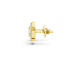 10K Yellow Gold 0.67 Carat E-F VVS-VS Baguette Diamond Cluster Stud Earrings