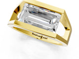 Yellow gold Baguette Diamond Geometric Solitaire Ring_1