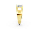 Yellow gold Baguette Diamond Geometric Solitaire Ring_2