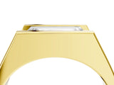 Yellow gold Baguette Diamond Geometric Solitaire Ring_4