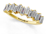 Yellow gold Baguette Diamond Half Eternity Ring with Prong Setting_74