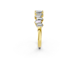Yellow gold Baguette Diamond Half Eternity Ring with Prong Setting_75