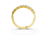 Yellow gold Baguette Diamond Half Eternity Ring with Prong Setting_76