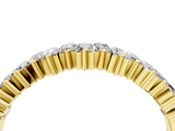 Yellow gold Baguette Diamond Half Eternity Ring with Prong Setting_77