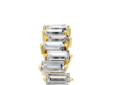 Yellow gold Baguette Diamond Half Eternity Ring with Prong Setting_78