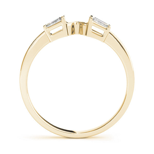 Yellow gold Baguette Diamond Open Band with Bar Prong Setting 1