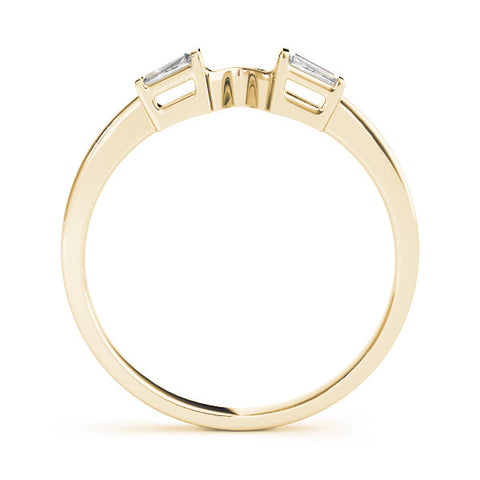 Yellow gold Baguette Diamond Open Band with Bar Prong Setting 1