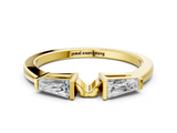 Yellow gold Baguette Diamond Open Band with Bar Prong Setting_38