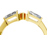 Yellow gold Baguette Diamond Open Band with Bar Prong Setting_42