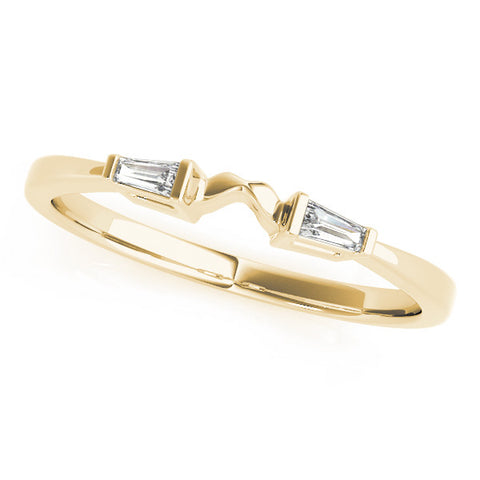 Yellow gold Baguette Diamond Open Band with Bar Prong Setting