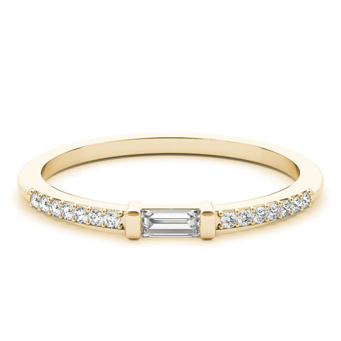 Yellow gold Baguette Diamond Pave Band with Bar Prong Setting 1