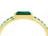Yellow gold Baguette Emerald Pavé Band with Bar Setting_10