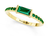 Yellow gold Baguette Emerald Pavé Band with Bar Setting_7
