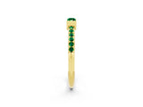 Yellow gold Baguette Emerald Pavé Band with Bar Setting_8