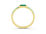 Yellow gold Baguette Emerald Pavé Band with Bar Setting_9