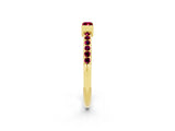 Yellow gold Baguette Garnet Pavé Band with Bar Setting_8