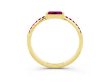 Yellow gold Baguette Garnet Pavé Band with Bar Setting_9
