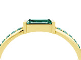 Yellow gold Baguette Green Sapphire Pavé Band with Bar Setting_10