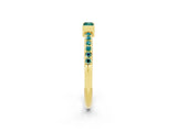Yellow gold Baguette Green Sapphire Pavé Band with Bar Setting_8