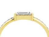 Yellow gold Baguette Moissanite Pavé Band with Bar Setting_10