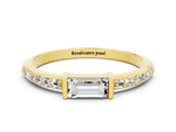 Yellow gold Baguette Moissanite Pavé Band with Bar Setting_6