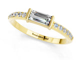 Yellow gold Baguette Moissanite Pavé Band with Bar Setting_7