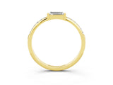 Yellow gold Baguette Moissanite Pavé Band with Bar Setting_9