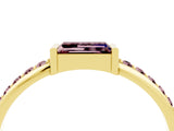 Yellow gold Baguette Morganite Pavé Band with Bar Setting_10