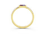 Yellow gold Baguette Morganite Pavé Band with Bar Setting_9