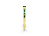 Yellow gold Baguette Peridot Pavé Band with Bar Setting_8