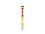 Yellow gold Baguette Pink Sapphire Pavé Band with Bar Setting_20