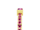 Yellow gold Baguette Pink Sapphire Pavé Band with Bar Setting_23