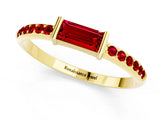 Yellow gold Baguette Ruby Pavé Band with Bar Setting_7
