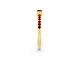 Yellow gold Baguette Ruby Pavé Band with Bar Setting_8