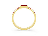 Yellow gold Baguette Ruby Pavé Band with Bar Setting_9