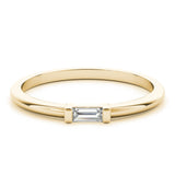 Yellow gold Baguette Solitaire Bar-Set Minimalist Band 1