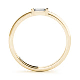 Yellow gold Baguette Solitaire Bar-Set Minimalist Band 2