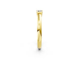 Yellow gold Baguette Solitaire Bar-Set Minimalist Band_5