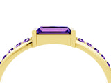Yellow gold Baguette Tanzanite Pavé Band with Bar Setting_10