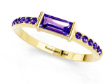 Yellow gold Baguette Tanzanite Pavé Band with Bar Setting_7