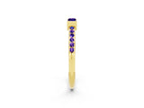 Yellow gold Baguette Tanzanite Pavé Band with Bar Setting_8