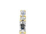 Yellow gold Baguette and Round Diamond Bar Setting Half Eternity Band with Prong Setting_14