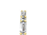 Yellow gold Baguette and Round Diamond Bar Setting Half Eternity Band with Prong Setting_41