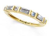 Yellow gold Baguette and Round Diamond Channel Set Half Eternity Band with Bar Prong Setting_35