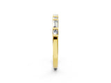 Yellow gold Baguette and Round Diamond Channel Set Half Eternity Band with Bar Prong Setting_36
