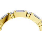 Yellow gold Baguette and Round Diamond Channel Set Half Eternity Band with Bar Prong Setting_38